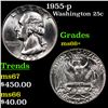 Image 1 : 1955-p Washington Quarter 25c Grades GEM++ Unc