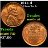 Image 1 : 1944-d Lincoln Cent 1c Grades Gem+ Unc RD
