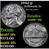 Image 1 : 1942-p Jefferson Nickel 5c Grades GEM++ 5fs