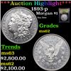 Image 1 : ***Auction Highlight*** 1893-p Morgan Dollar $1 Graded Select Unc BY USCG (fc)