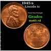 Image 1 : 1945-s Lincoln Cent 1c Grades GEM Unc RD
