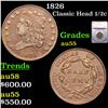 Image 1 : 1826 Classic Head half cent 1/2c Graded au55 BY SEGS