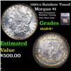Image 1 : 1885-o Morgan Dollar Rainbow Toned $1 Graded ms64+ BY SEGS