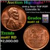 Image 1 : ***Auction Highlight*** 1949-p Lincoln Cent Near TOP POP! 1c Graded ms67 rd BY SEGS (fc)
