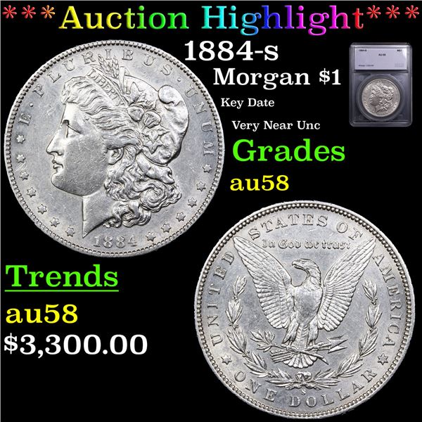 ***Auction Highlight*** 1884-s Morgan Dollar $1 Graded au58 BY SEGS (fc)