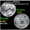Image 1 : 1941-d Washington Quarter 25c Grades GEM++ Unc
