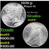 Image 1 : 1926-p Peace Dollar $1 Grades Choice+ Unc
