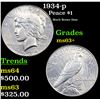 Image 1 : 1934-p Peace Dollar $1 Grades Select+ Unc