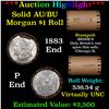 Image 1 : ***Auction Highlight***  AU/BU Slider Brinks Shotgun Morgan $1 Roll 1883 & p Ends Virtually UNC (fc)