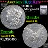Image 1 : ***Auction Highlight*** 1900-s Morgan Dollar $1 Graded ms64 PL BY SEGS (fc)