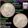 Image 1 : ***Auction Highlight*** 1927-d Peace Dollar $1 Graded ms65+ BY SEGS (fc)
