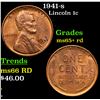 Image 1 : 1941-s Lincoln Cent 1c Grades Gem+ Unc RD