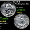 Image 1 : 1948-d Washington Quarter 25c Grades Choice+ Unc