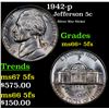 Image 1 : 1942-p Jefferson Nickel 5c Grades GEM++ 5fs
