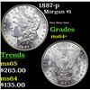 Image 1 : 1887-p Morgan Dollar $1 Grades Choice+ Unc