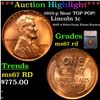 Image 1 : ***Auction Highlight*** 1955-p Lincoln Cent Near TOP POP! 1c Graded ms67 rd BY SEGS (fc)