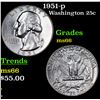 Image 1 : 1951-p Washington Quarter 25c Grades GEM+ Unc