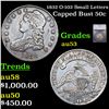 Image 1 : 1832 Capped Bust Half Dollar O-102 Small Letters 50c Graded au53 BY SEGS