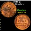 Image 1 : 1945-p Lincoln Cent 1c Grades Gem+ Unc RB