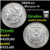 Image 1 : 1884-cc Morgan Dollar $1 Graded ms63 details BY SEGS