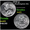 Image 1 : 1941-p Washington Quarter 25c Grades GEM Unc