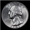 Image 2 : 1941-p Washington Quarter 25c Grades GEM Unc