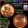 Image 1 : ***Auction Highlight*** 1955-p Lincoln Cent TOP POP! 1c Graded ms67+ rd BY SEGS (fc)