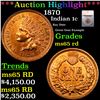 Image 1 : ***Auction Highlight*** 1870 Indian Cent 1c Graded ms65 rd BY SEGS (fc)