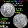 Image 1 : ***Auction Highlight*** 1878-p 8tf Morgan Dollar $1 Graded ms64+ BY SEGS (fc)