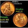 Image 1 : 1949-s Lincoln Cent 1c Grades GEM++ Unc RD