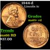 Image 1 : 1944-d Lincoln Cent 1c Grades Gem+ Unc RD