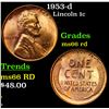 Image 1 : 1953-d Lincoln Cent 1c Grades GEM+ Unc RD