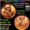 Image 1 : ***Auction Highlight*** 1955-d Lincoln Cent TOP POP! 1c Graded ms67+ rd BY SEGS (fc)