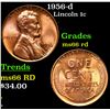Image 1 : 1956-d Lincoln Cent 1c Grades GEM+ Unc RD