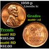 Image 1 : 1958-p Lincoln Cent 1c Grades GEM++ RD