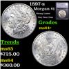 Image 1 : 1897-s Morgan Dollar $1 Graded ms64+ BY SEGS
