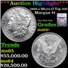 Image 1 : ***Auction Highlight*** 1899-o Micro O Morgan Dollar Top 100 $1 Graded ms64+ BY SEGS (fc)