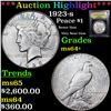 Image 1 : ***Auction Highlight*** 1923-s Peace Dollar $1 Graded Choice+ Unc BY USCG (fc)