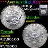 Image 1 : ***Auction Highlight*** 1901-p Morgan Dollar $1 Graded ms62+ BY SEGS (fc)