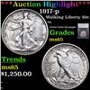 Image 1 : ***Auction Highlight*** 1917-p Walking Liberty Half Dollar 50c Graded ms65 BY SEGS (fc)