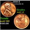 Image 1 : 1958-d Lincoln Cent 1c Grades GEM++ Unc RD