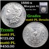 Image 1 : 1886-s Morgan Dollar $1 Graded ms62 PL Details BY SEGS