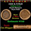 Image 1 : ***Auction Highlight*** Indian cent 1c orig McDonald's Brandt wrapper roll, 1909 end S other end (fc