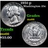 Image 1 : 1951-p Washington Quarter 25c Grades GEM+ Unc