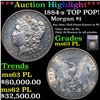 Image 1 : ***Auction Highlight*** 1884-s Morgan Dollar TOP POP! $1 Graded ms63 PL BY SEGS (fc)