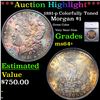 Image 1 : ***Auction Highlight*** 1881-p Morgan Dollar Colorfully Toned $1 Graded ms64+ BY SEGS (fc)