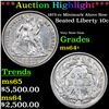 Image 1 : ***Auction Highlight*** 1875-cc Seated Liberty Dime Mintmark Below Bow 10c Graded ms64+ BY SEGS (fc)