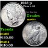 Image 1 : 1923-p Peace Dollar $1 Grades Choice+ Unc