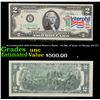 Image 1 : 4x Consecutive 1976 $2 Federal Reserve Notes - 1st Day of Issue, w/ Stamp, All CU! Grades Brilliant 