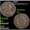 Image 1 : 1802 Draped Bust Large Cent 1c Grades f, fine